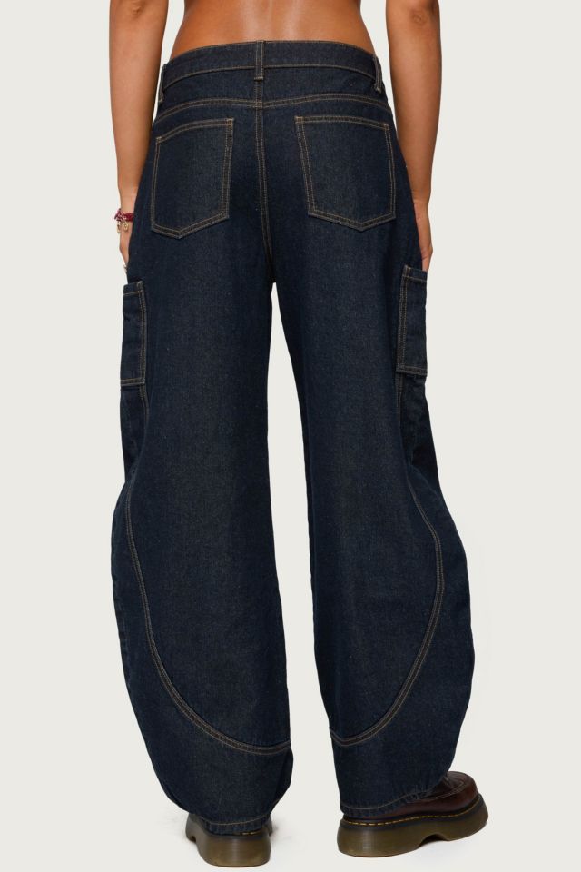 Edikted Aden Contrast Stitch Barrel Jeans #4