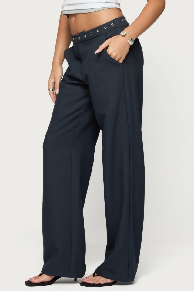 Edikted Ayve Eyelet Waist Straight Leg Pants #3
