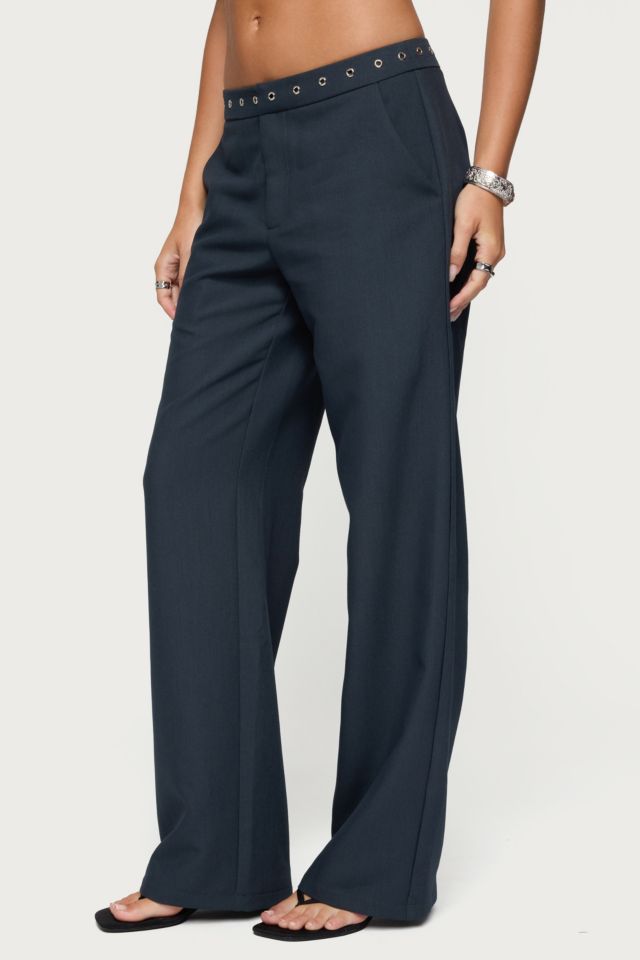 Edikted Ayve Eyelet Waist Straight Leg Pants #4