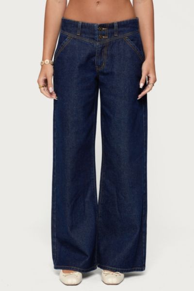 Edikted Meredith Low Rise Jeans In Blue, Women's At Urban Outfitters