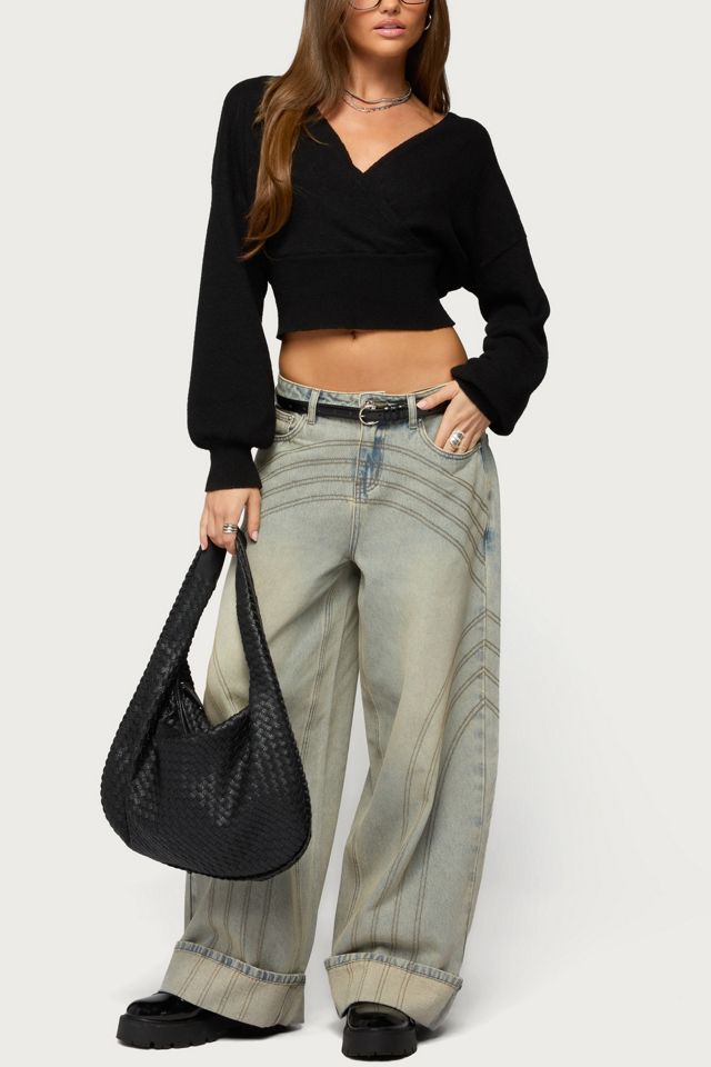 Edikted Cuffed Low Rise Wide Leg Jean #1