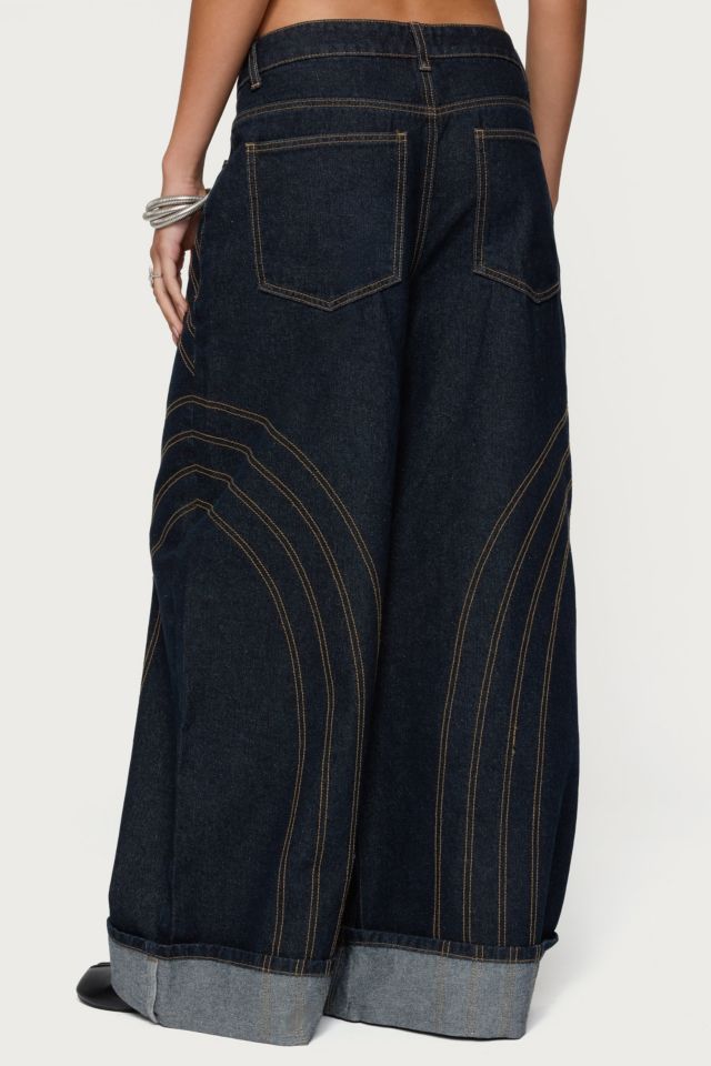 Edikted Cuffed Low Rise Wide Leg Jeans #4