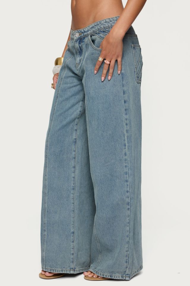 Edikted Stitch & Pleat Low Rise Jeans #2