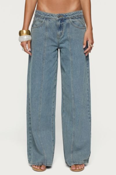 Edikted Stitch & Pleat Low Rise Jeans