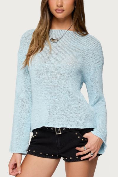 Edikted Drop Shoulder Lightweight Sweater In Blue