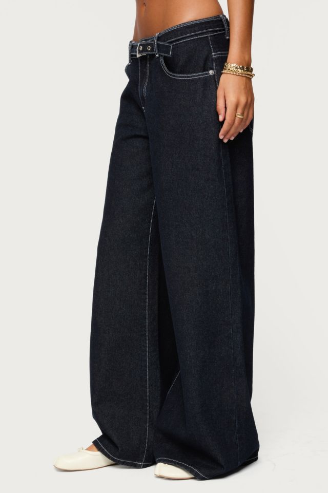 Edikted Karah Belt Low Rise Jeans #2
