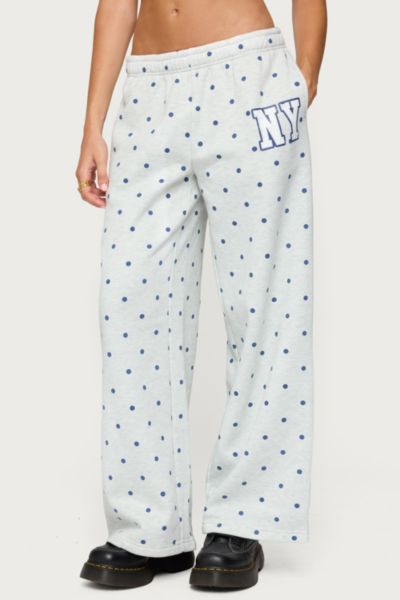 Edikted Ny Babe Polka Dot Sweatpants In Gray/melange, Women's At Urban Outfitters In Multi