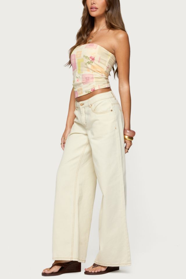 Edikted Cicilla Vintage Mixed Print Tube Top #1