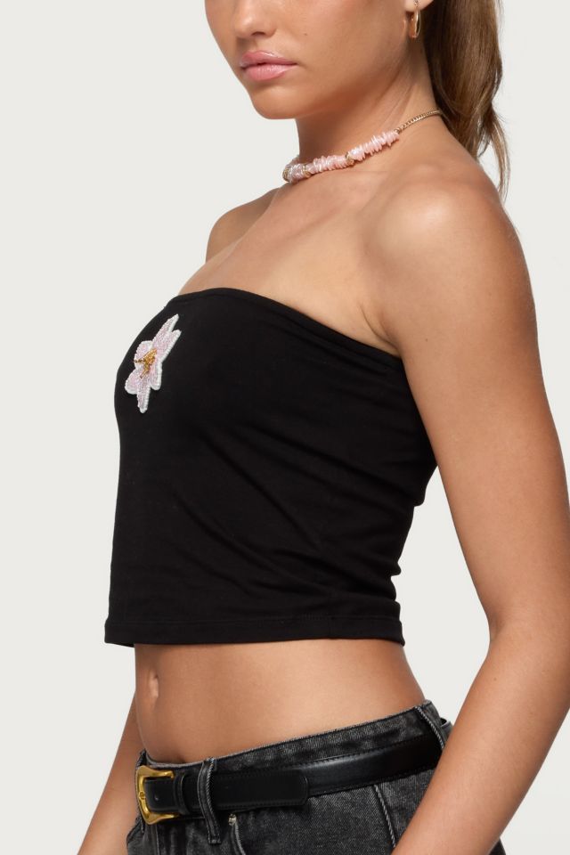 Edikted Luli Beaded Flower Tube Top #2
