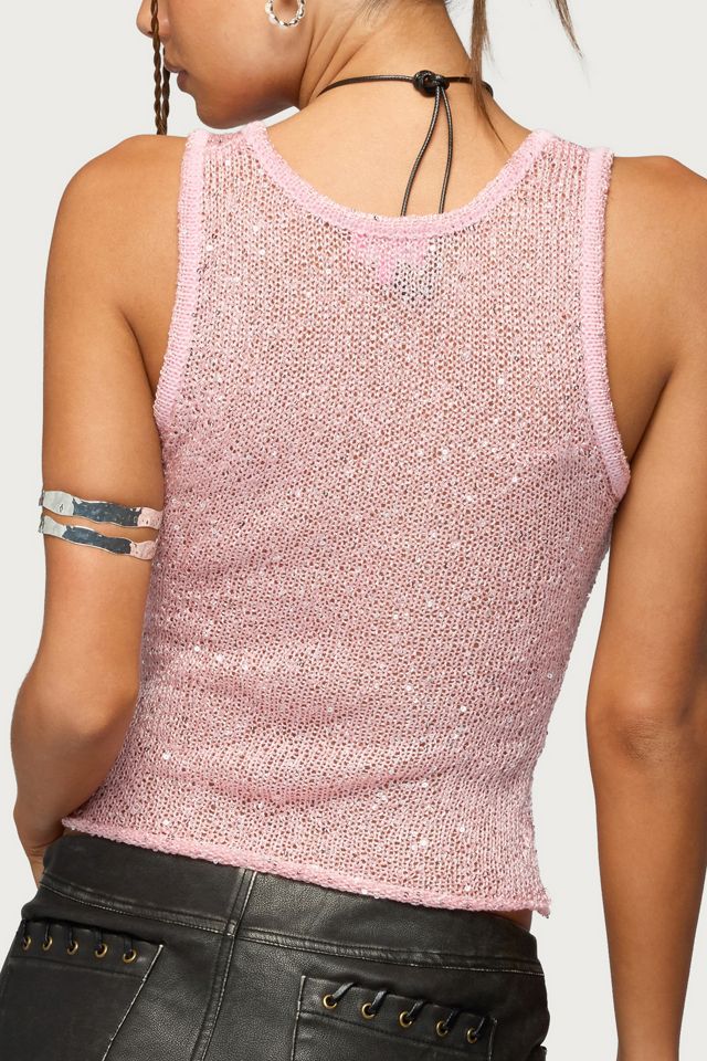 Edikted Eleora Sequin Knit Tank Top #4