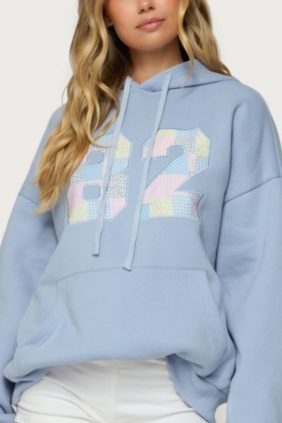 Edikted 82 Oversized Hoodie In Light/blue, Women's At Urban Outfitters In Blue