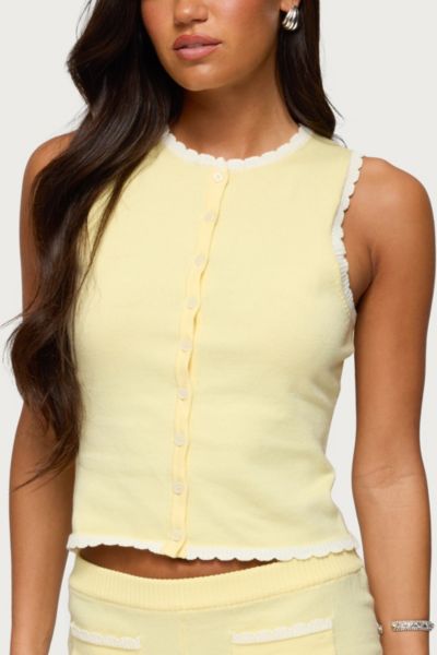 Edikted Leila Scalloped Knit Tank Top