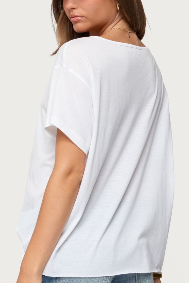 Edikted Sonora Oversized V Neck T Shirt #4