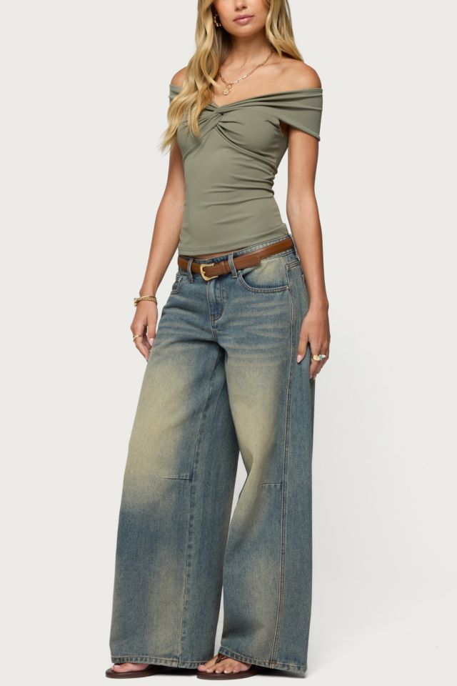 Edikted Twisted Front Off Shoulder Top #1