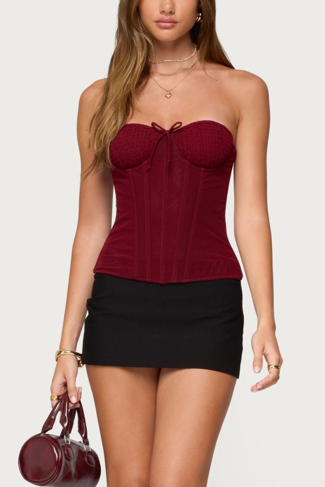 Edikted Guinivere Smocked Strapless Corset #3