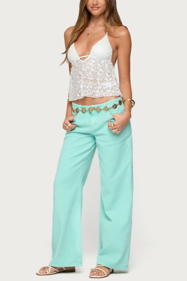 Edikted Meela Sequin Net Halter Top #1