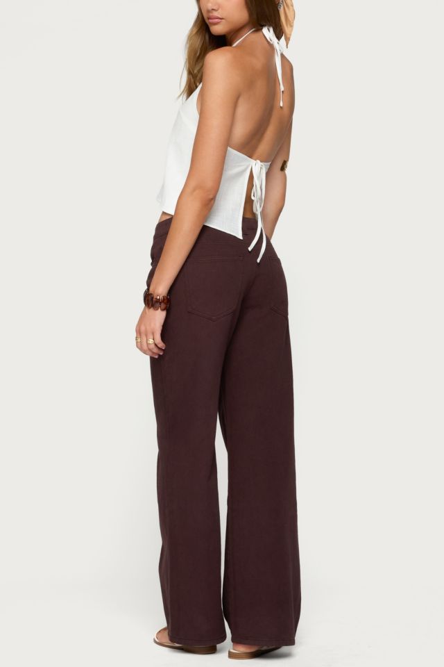 Edikted Oliviana Linen Look Halter Top #1