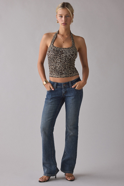 BDG Nova Ribbed Knit Cropped Halter Top