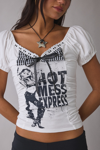 Kimchi Blue Hot Mess Express Graphic Puff Sleeve Tee