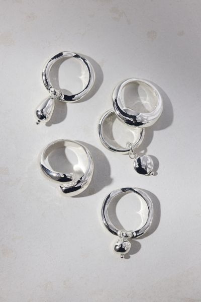 Urban Outfitters Champagne Pearl Ring Set In Silver, Women's At  In Metallic