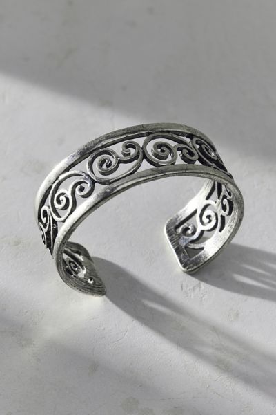 Urban Outfitters Protector Swirl Cuff Bracelet In Silver, Women's At  In Silver