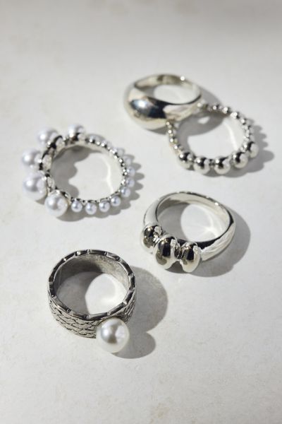 Boulder Pearl Ring Set
