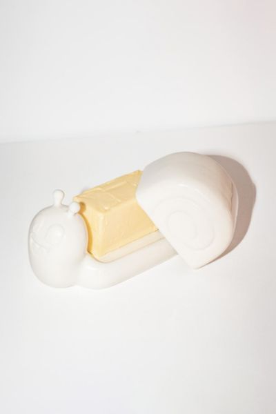 Third Drawer Down X Hattie Stewart Snail Butter Dish At Urban Outfitters In White