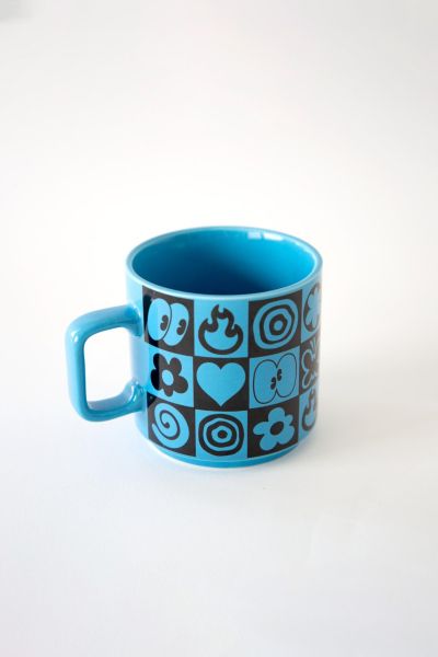 Third Drawer Down X Hattie Stewart Squares Mug At Urban Outfitters In Blue
