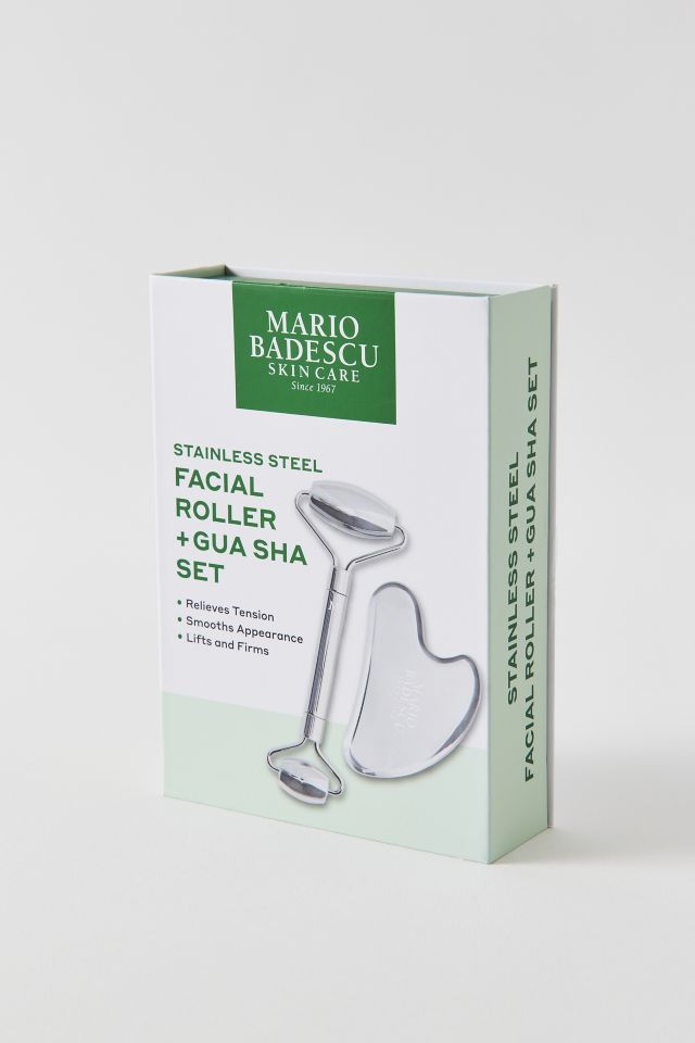 Mario Badescu Stainless Steel Facial Roller & Gua Sha Gift Set #1