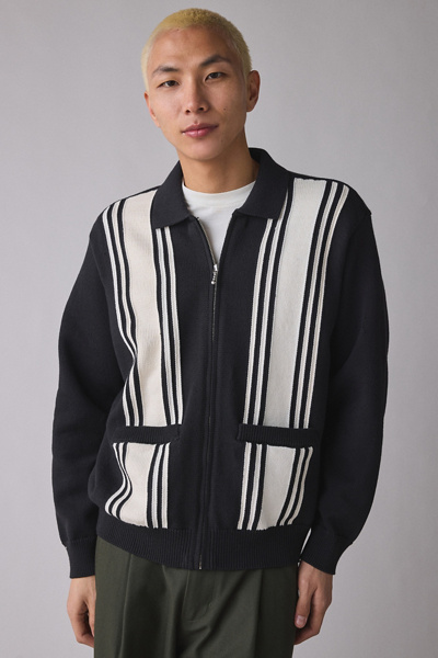 OBEY Matt Zip Up Polo Collar Sweater | Urban Outfitters