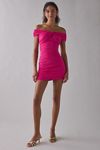 lulus off-the-shoulder mini dress reviews Lulus Harper Off-The-Shoulder Ruched Mesh Mini Dress