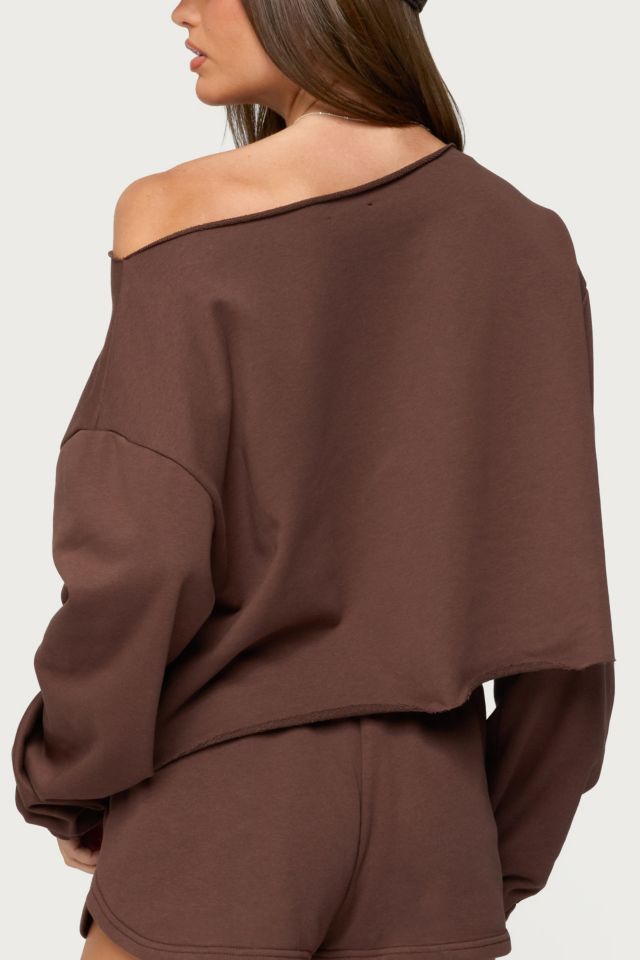 Edikted Kordelia Off Shoulder Sweatshirt #4