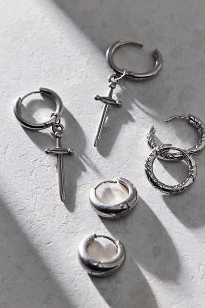 Urban Outfitters Fatale Waterproof Hoop Earring Set In Silver, Women's At  In Metallic