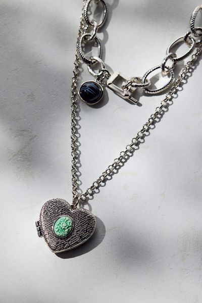 Tennessee Chunky Chain Locket Layered Necklace