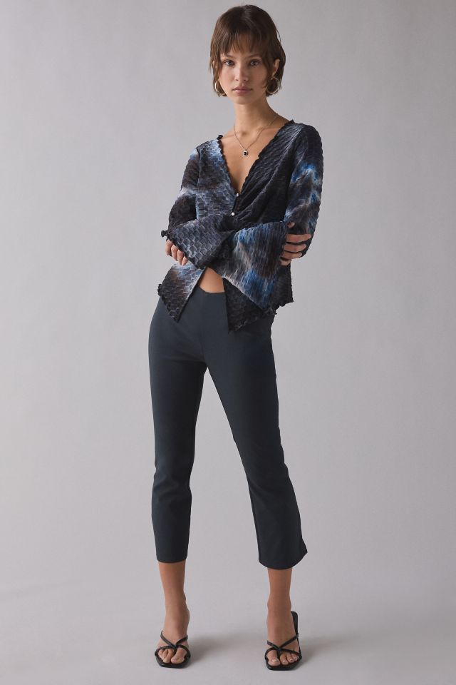 ReMADE By UO Remnants Button-Up Bell Sleeve Flyaway Hem Top #2