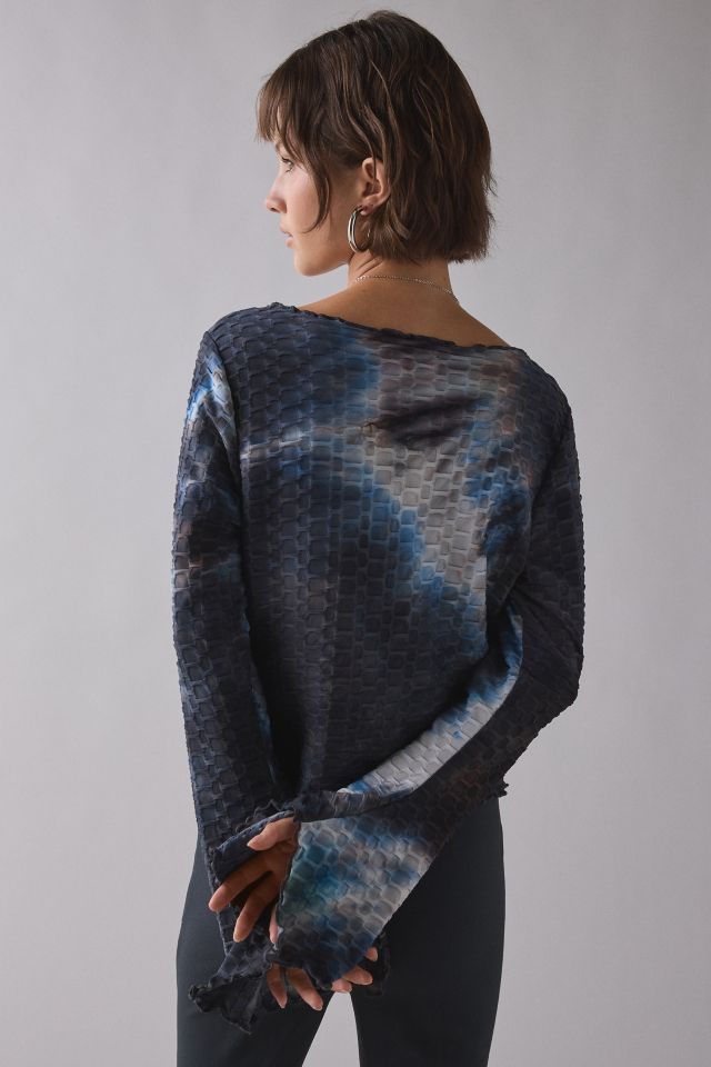 ReMADE By UO Remnants Button-Up Bell Sleeve Flyaway Hem Top #3