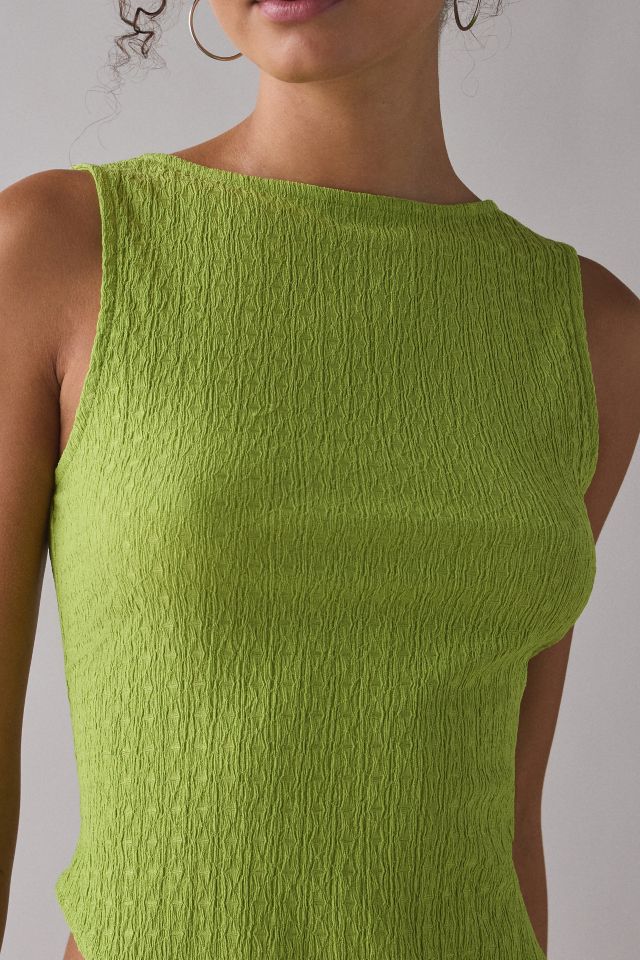 ReMADE By UO Remnants Textured Knit Asymmetric Hanky Hem Tank Top #1