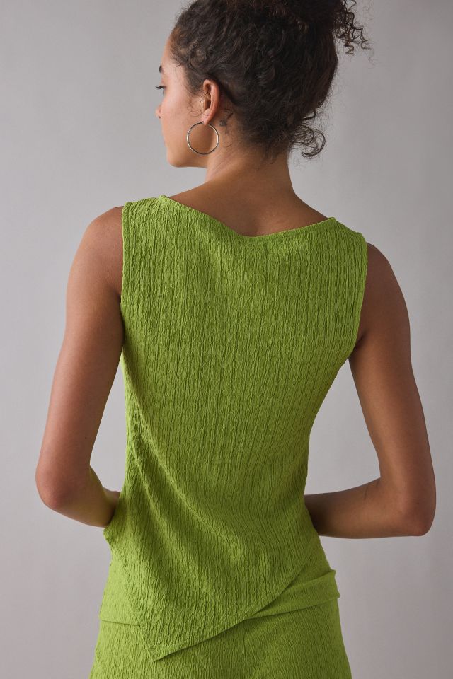 ReMADE By UO Remnants Textured Knit Asymmetric Hanky Hem Tank Top #3