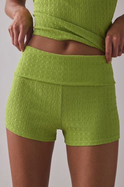 ReMADE By UO Remnants Textured Knit Foldover Micro Short