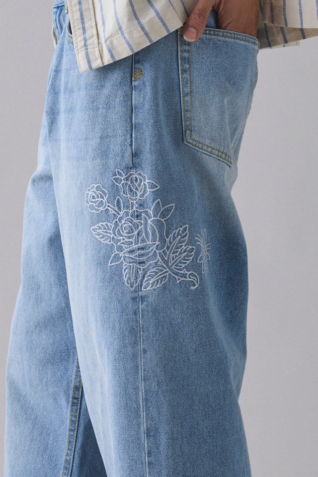 Jeans coupe ample BDG Nitro à motif floral avec chaînette #4
