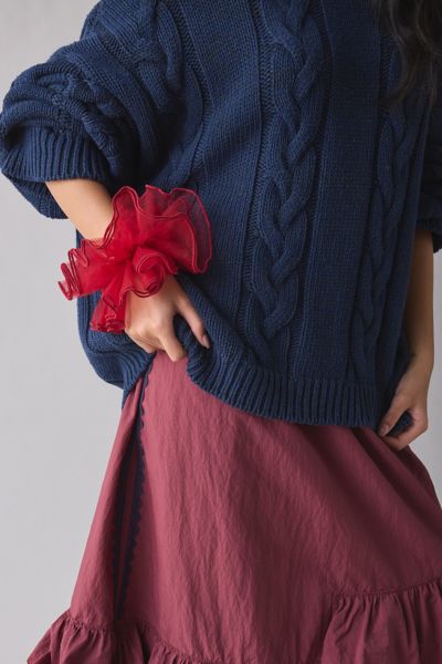 Urban Outfitters Chiffon Oversized Scrunchie In Red, Women's At  In Red