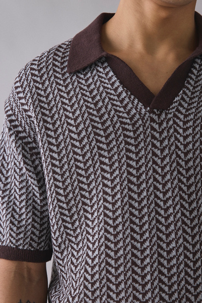 UO Skylor Herringbone Short Sleeve Sweater