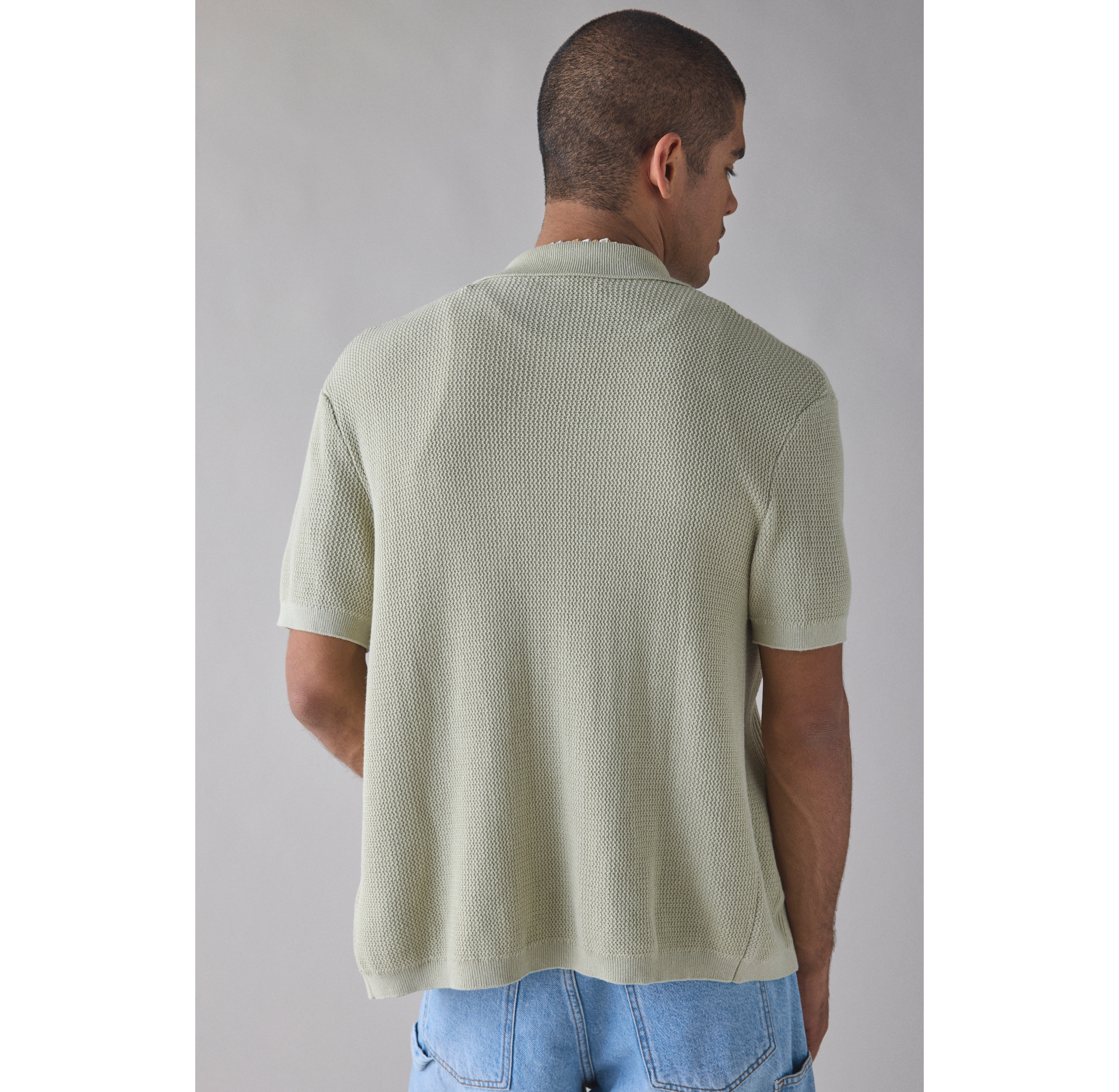 UO Catamaran Camp Collar Short Sleeve Sweater