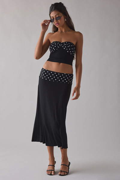 Urban Outfitters UO Get Dotted Jersey Knit Skirt 2-Piece Set in Black, Women’s at Urban Outfitters
