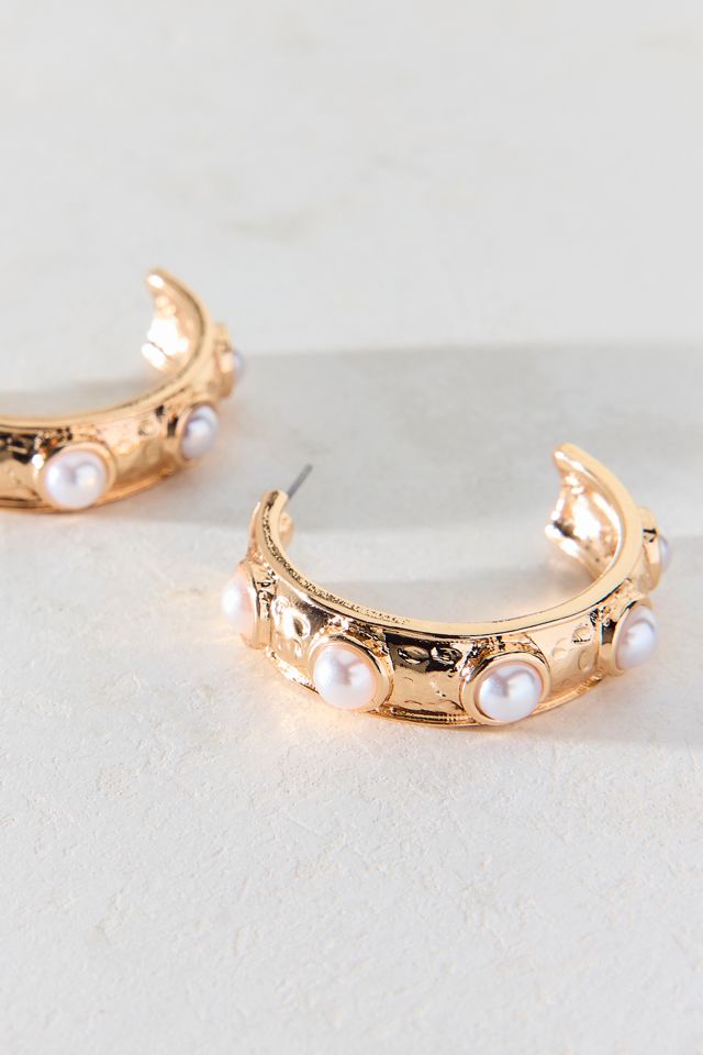 Joni Pearl Inset Hoop Earrings #1