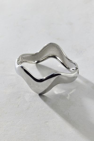 Urban Outfitters Organic Squiggle Bangle Bracelet In Silver, Women's At  In Silver