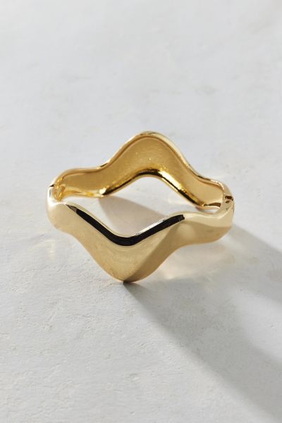 Urban Outfitters Organic Squiggle Bangle Bracelet In Gold, Women's At  In Gold