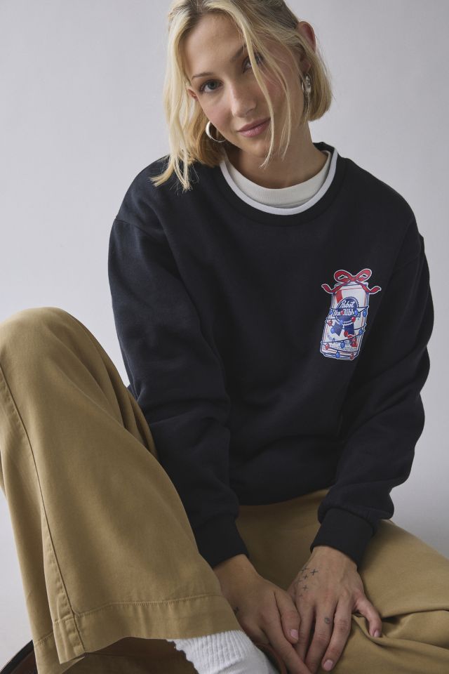 Pabst Blue Ribbon Holiday Lights Graphic Crew Neck Pullover #1