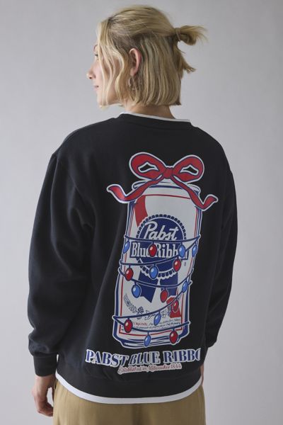 Pabst Blue Ribbon Holiday Lights Graphic Crew Neck Pullover