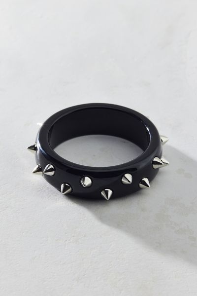 Urban Outfitters Edgy Studded Bangle Bracelet In Black, Women's At  In Black